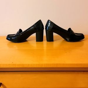 Jones New York penny loafer block heel pumps, sz 8.5
